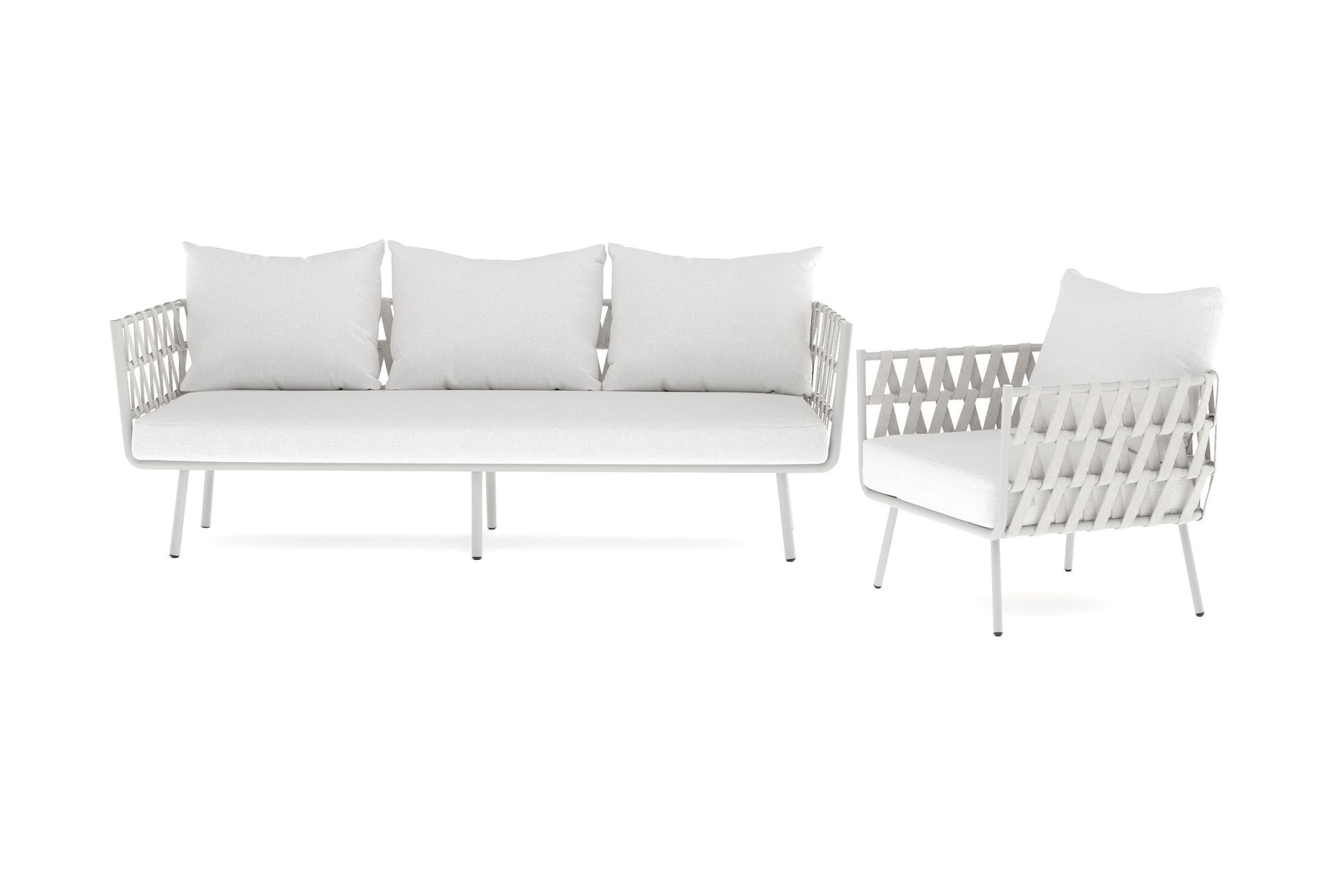 Sandina sofagruppe 3-seter + lenestol - Beige - Hage - Utemiljø - Veranda & terrasse - Verandamøbler