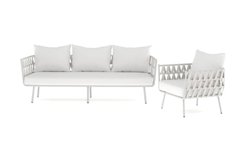 Sandina sofagruppe 3-seter + lenestol - Beige - Hage - Utemiljø - Veranda & terrasse - Verandamøbler