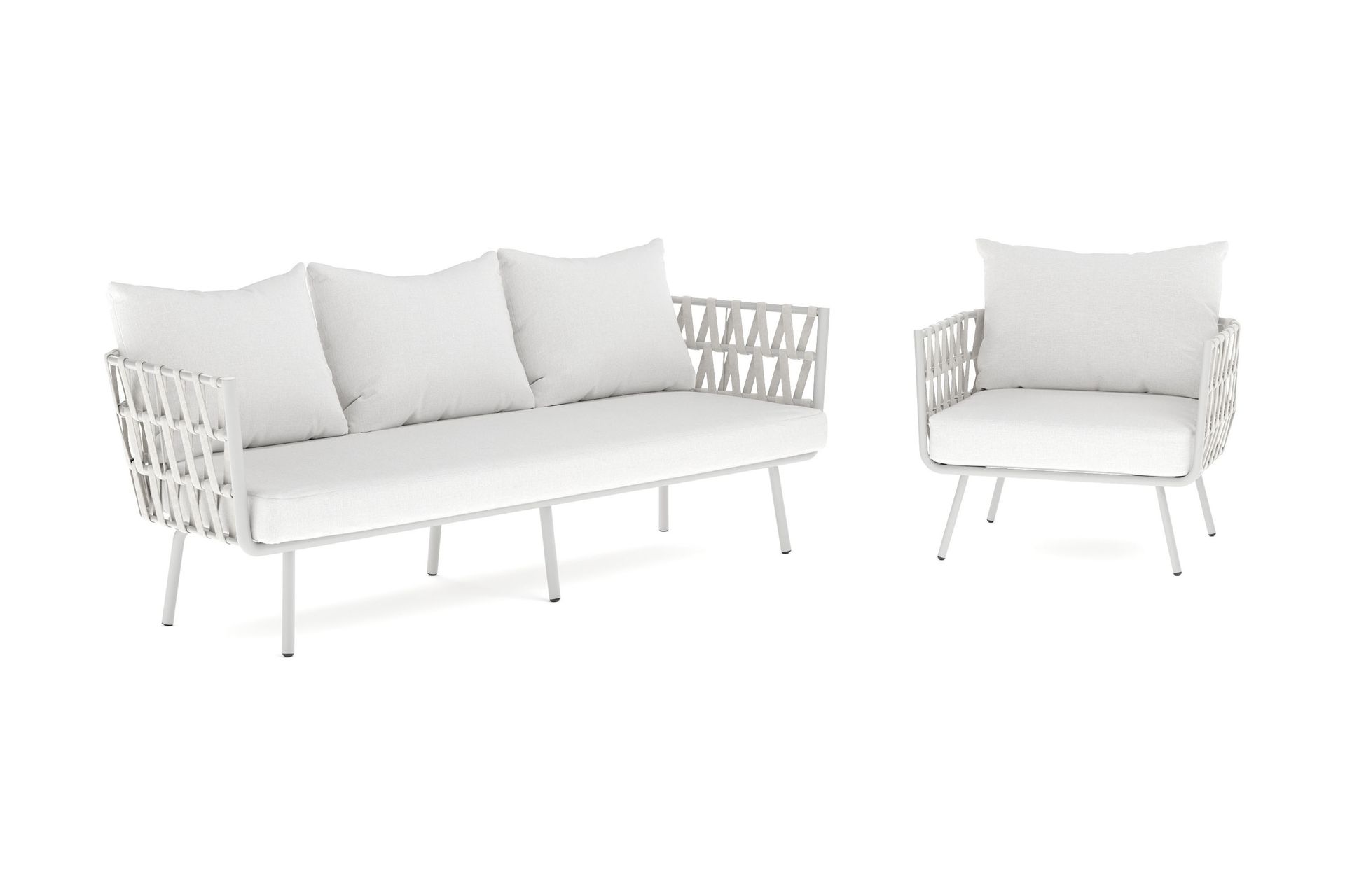 Sandina sofagruppe 3-seter + lenestol - Beige - Hage - Utemiljø - Veranda & terrasse - Verandamøbler