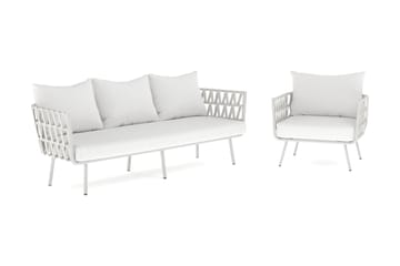 Sandina sofagruppe 3-seter + lenestol - Beige - Hage - Utemiljø - Veranda & terrasse - Verandamøbler