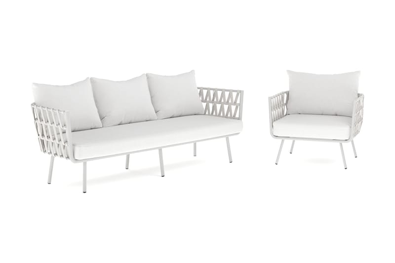 Sandina sofagruppe 3-seter + lenestol - Beige - Hage - Utemiljø - Veranda & terrasse - Verandamøbler