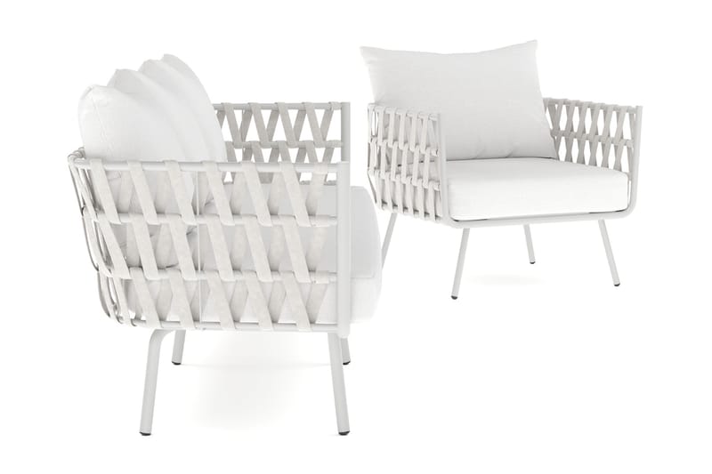 Sandina sofagruppe 3-seter + lenestol - Beige - Hage - Utemiljø - Veranda & terrasse - Verandamøbler