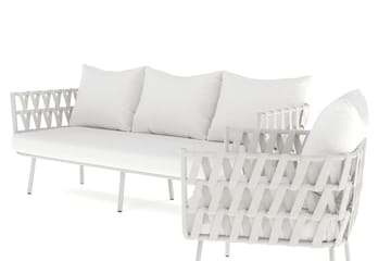 Sandina sofagruppe 3-seter + lenestol - Beige - Hage - Utemiljø - Veranda & terrasse - Verandamøbler