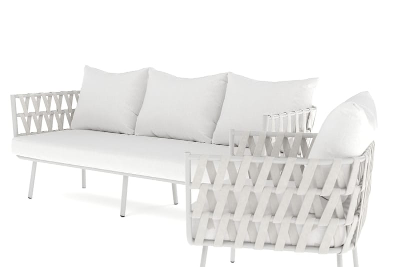 Sandina sofagruppe 3-seter + lenestol - Beige - Hage - Utemiljø - Veranda & terrasse - Verandamøbler