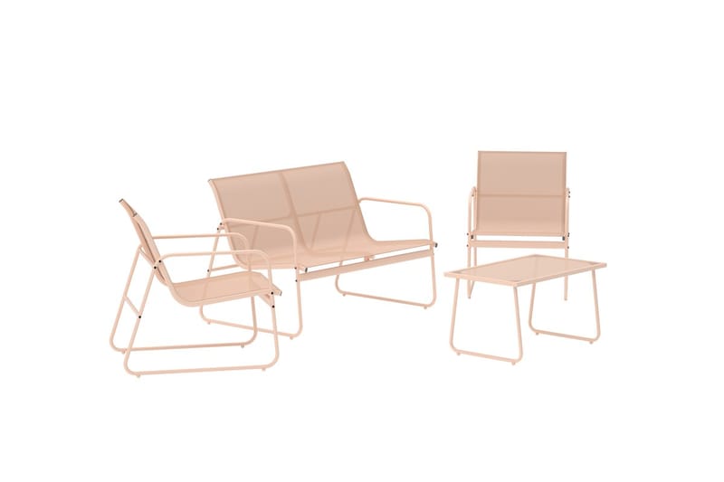 Scopello sofagruppe 2-seters sofa + 2 lenestoler med bord utendørs - Beige - Hage - Utemiljø - Veranda & terrasse - Verandamøbler