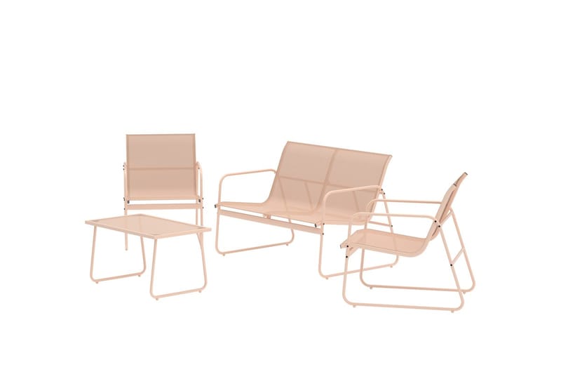 Scopello sofagruppe 2-seters sofa + 2 lenestoler med bord utendørs - Beige - Hage - Utemiljø - Veranda & terrasse - Verandamøbler