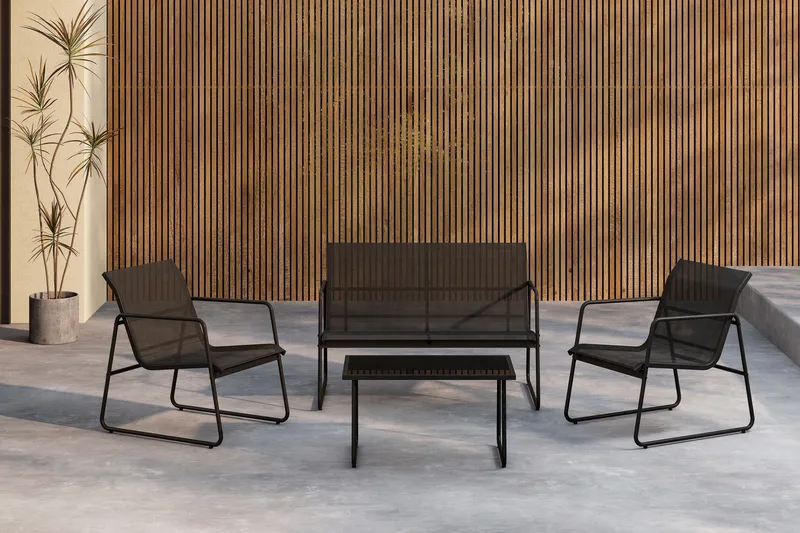 Scopello Sofagruppe Utendørs 4-seter - Svart - Hage - Utemiljø - Veranda & terrasse - Verandamøbler