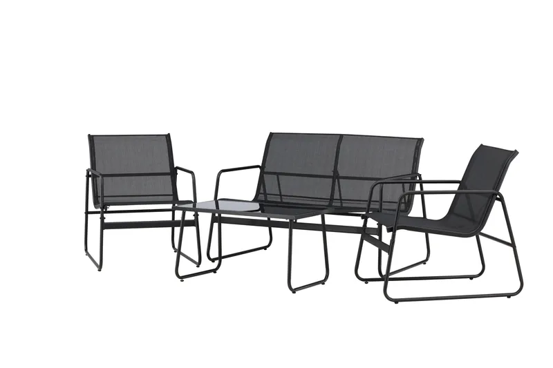 Scopello Sofagruppe Utendørs 4-seter - Svart - Hage - Utemiljø - Veranda & terrasse - Verandamøbler