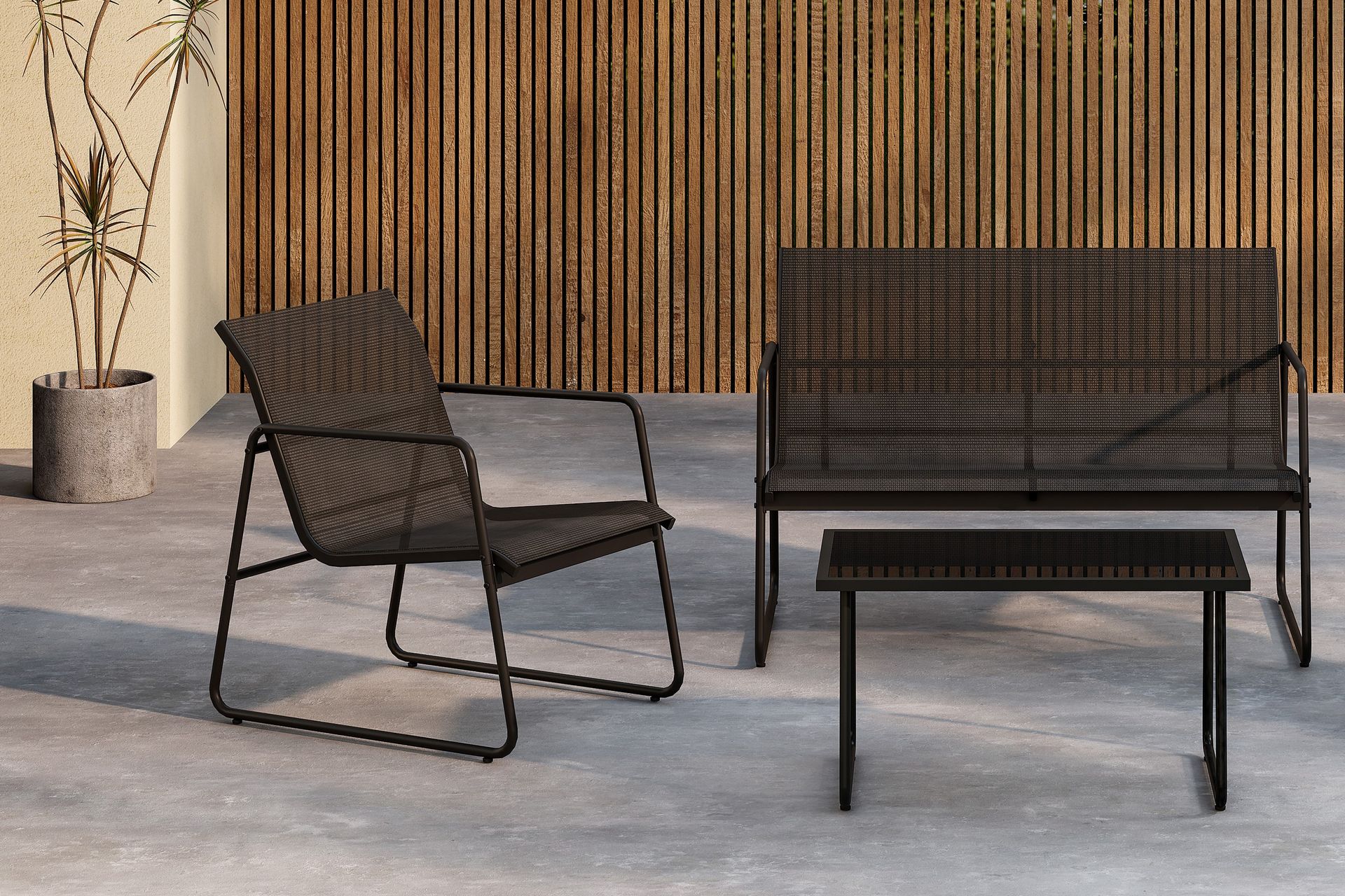 Scopello Sofagruppe Utendørs 4-seter - Svart - Hage - Utemiljø - Veranda & terrasse - Verandamøbler