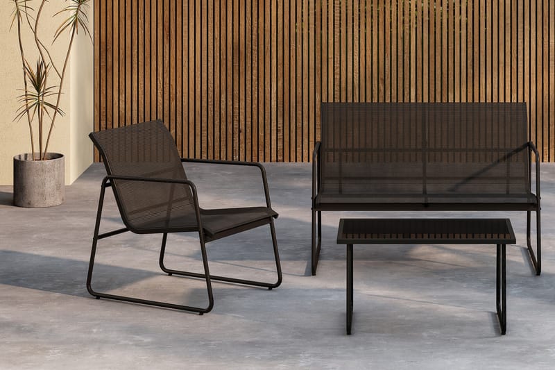 Scopello Sofagruppe Utendørs 4-seter - Svart - Hage - Utemiljø - Veranda & terrasse - Verandamøbler