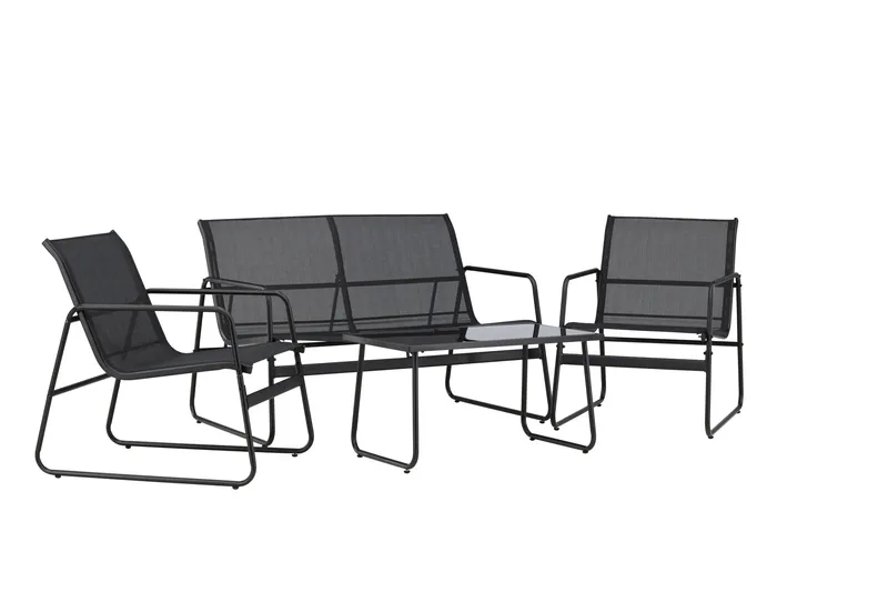 Scopello Sofagruppe Utendørs 4-seter - Svart - Hage - Utemiljø - Veranda & terrasse - Verandamøbler