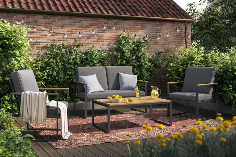 Serena Sofagruppe 4-seter - Antrasitt - Hage - Utemiljø - Veranda & terrasse - Verandamøbler