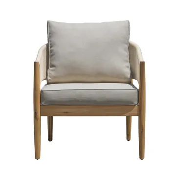 Siana 4-seters loungegruppe i treutseende med repdetaljer - Natur / beige - Hagemøbler - Loungemøbler - Sofagruppe utendørs