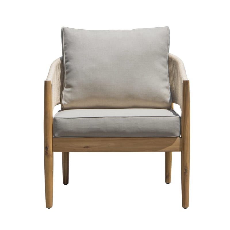 Siana 5-seters loungegruppe i treutseende med repdetaljer - Natur / beige - Hage - Utemiljø - Veranda & terrasse - Verandamøbler