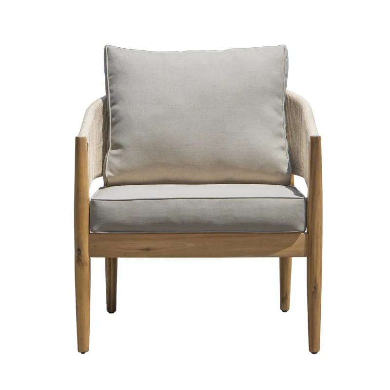 Siana 5-seters loungegruppe i treutseende med repdetaljer - Natur / beige - Hage - Utemiljø - Veranda & terrasse - Verandamøbler