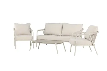 Sicily Sofagruppe Utendørs 4-seter - Beige - Hagemøbler - Loungemøbler - Sofagruppe utendørs