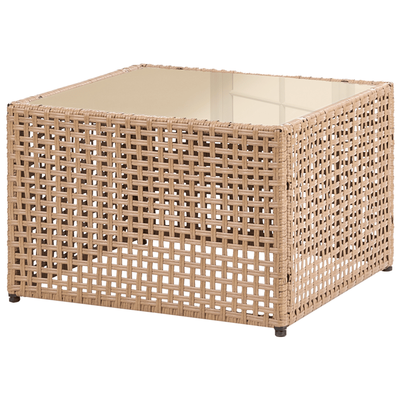 Sofa utendørs med bord 2-seter Omegana kunstrotting - Beige/svart - Hage - Utemiljø - Veranda & terrasse - Verandamøbler