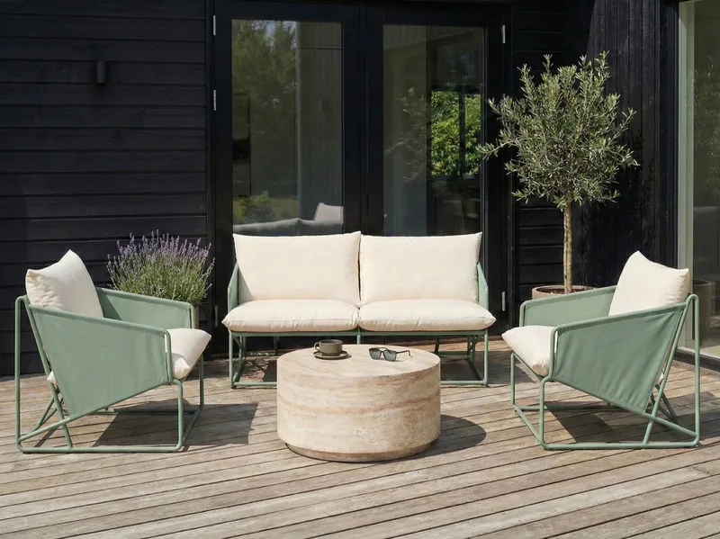 Sofagruppe utendørs 4-seter Ponte - Grønn/Beige - Hage - Utemiljø - Veranda & terrasse - Verandamøbler