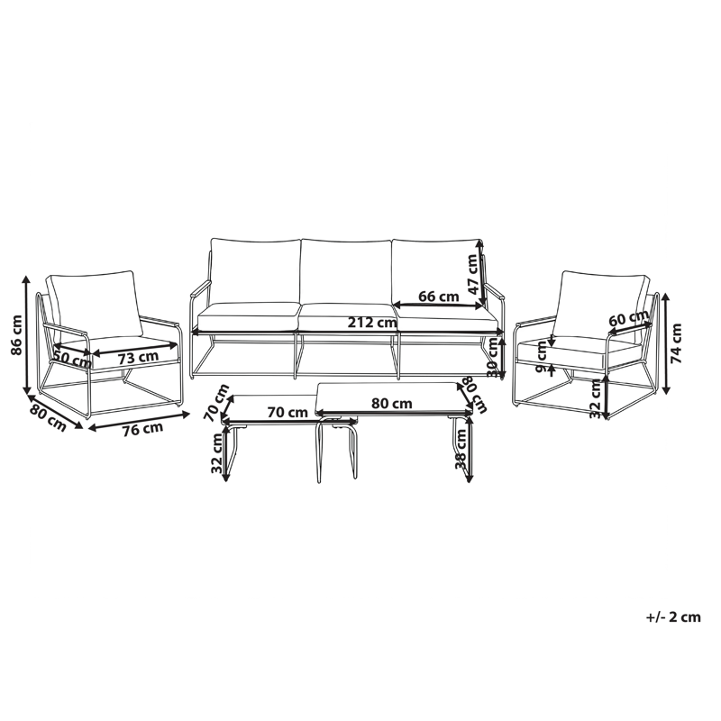 Sofagruppe utendørs 5-seter Venaria med bord - Hvit/Beige - Hage - Utemiljø - Veranda & terrasse - Verandamøbler
