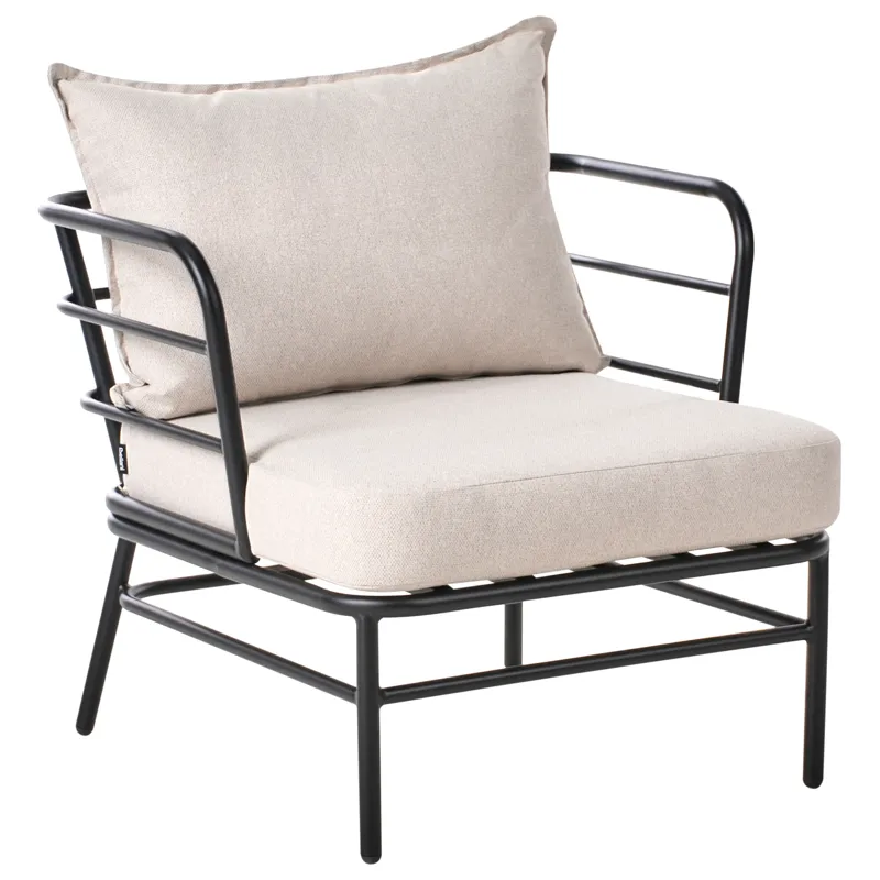 Sofagruppe utendørs 5-seter Ponzone - Beige/Svart - Hage - Utemiljø - Veranda & terrasse - Verandamøbler