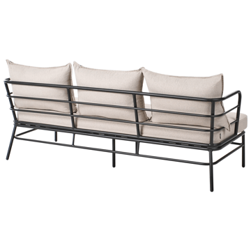 Sofagruppe utendørs 5-seter Ponzone - Beige/Svart - Hagemøbler - Loungemøbler - Sofagruppe utendørs