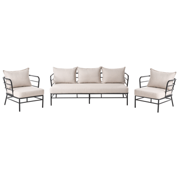 Sofagruppe utendørs 5-seter Ponzone - Beige/Svart - Hagemøbler - Loungemøbler - Sofagruppe utendørs