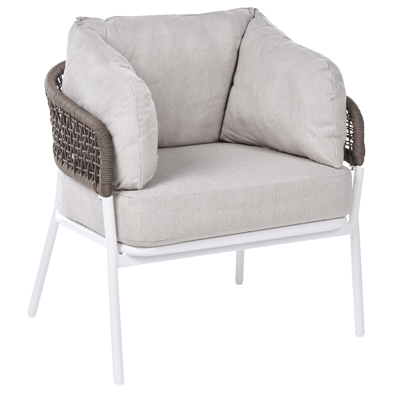 Sofagruppe utendørs 7-seter Robella med bord - Beige/Hvit/Brun - Hage - Utemiljø - Veranda & terrasse - Verandamøbler