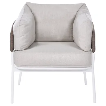 Sofagruppe utendørs 7-seter Robella med bord - Beige/Hvit/Brun - Hagemøbler - Loungemøbler - Sofagruppe utendørs