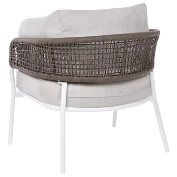 Sofagruppe utendørs 7-seter Robella med bord - Beige/Hvit/Brun - Hagemøbler - Loungemøbler - Sofagruppe utendørs