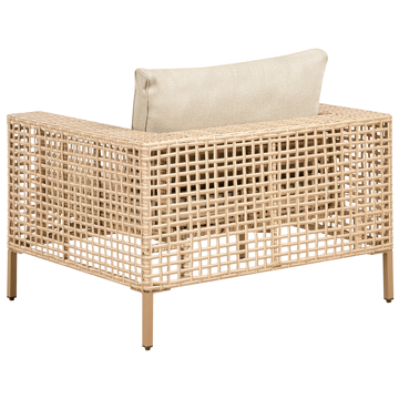 Sofagruppe utendørs med bord 4-seter Calasetta venstrevendt kunstrotting - Beige - Hagemøbler - Loungemøbler - Sofagruppe utendørs