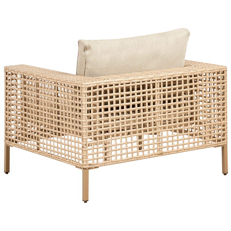 Sofagruppe utendørs med bord 4-seter Calasetta venstrevendt kunstrotting - Beige - Hage - Utemiljø - Veranda & terrasse - Verandamøbler