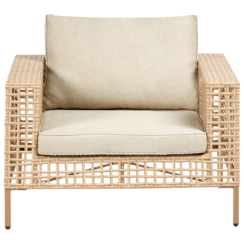 Sofagruppe utendørs med bord 4-seter Calasetta venstrevendt kunstrotting - Beige - Hage - Utemiljø - Veranda & terrasse - Verandamøbler