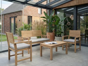 Sofagruppe utendørs med bord 4-seter Fiames akasietre - Brun/grå - Hagemøbler - Loungemøbler - Sofagruppe utendørs