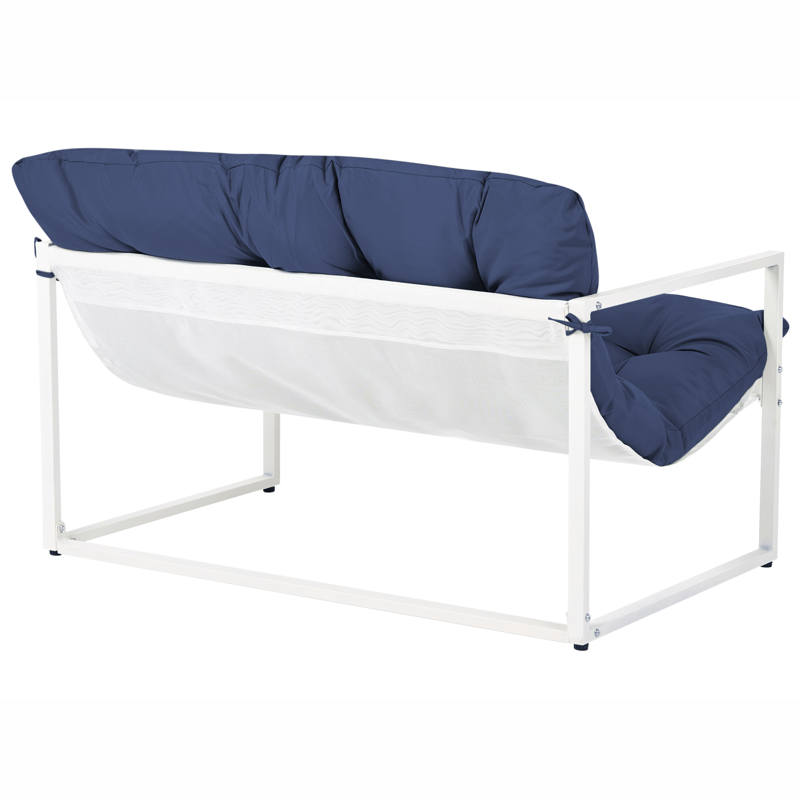 Sofagruppe utendørs med bord 4-seter Garda - Blå/Hvit - Hage - Utemiljø - Veranda & terrasse - Verandamøbler