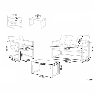 Sofagruppe utendørs med bord 4-seter Garda - Grønn/Hvit - Hagemøbler - Loungemøbler - Sofagruppe utendørs