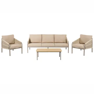 Sofagruppe utendørs med bord 5-seter Murato - Beige - Hagemøbler - Loungemøbler - Sofagruppe utendørs