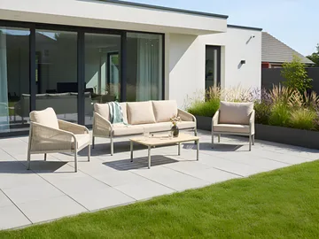 Sofagruppe utendørs med bord 5-seter Murato - Beige - Hagemøbler - Loungemøbler - Sofagruppe utendørs