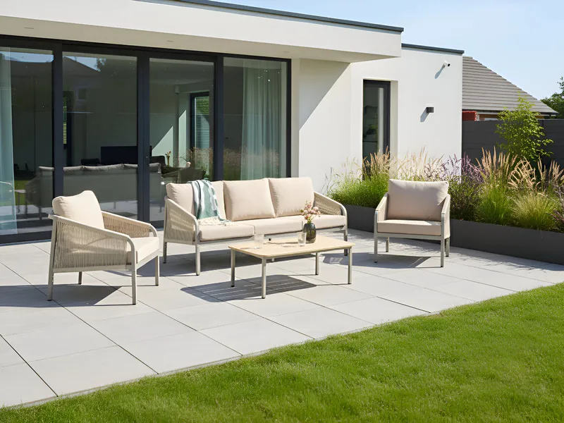 Sofagruppe utendørs med bord 5-seter Murato - Beige - Hage - Utemiljø - Veranda & terrasse - Verandamøbler