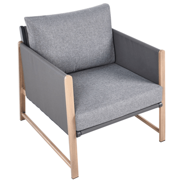 Sofagruppe utendørs med bord og fotskammel 5-seter Nola - Grå/Brun - Hagemøbler - Loungemøbler - Sofagruppe utendørs