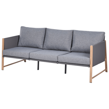 Sofagruppe utendørs med bord og fotskammel 5-seter Nola - Grå/Brun - Hagemøbler - Loungemøbler - Sofagruppe utendørs