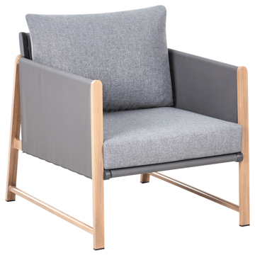 Sofagruppe utendørs med bord og fotskammel 5-seter Nola - Grå/Brun - Hagemøbler - Loungemøbler - Sofagruppe utendørs