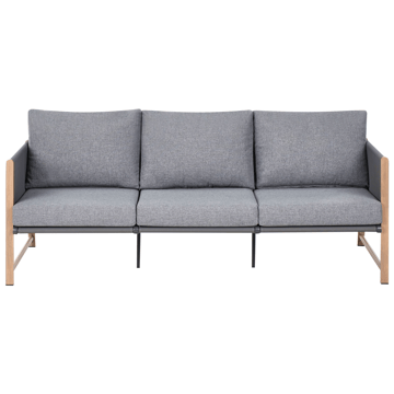 Sofagruppe utendørs med bord og fotskammel 5-seter Nola - Grå/Brun - Hagemøbler - Loungemøbler - Sofagruppe utendørs