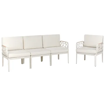 Sofasett Eriche - Beige, Brun - Hagemøbler - Loungemøbler - Sofagruppe utendørs