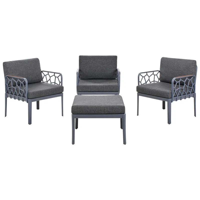 Sofasett Eriche - Grå, Brun - Hage - Utemiljø - Veranda & terrasse - Verandamøbler