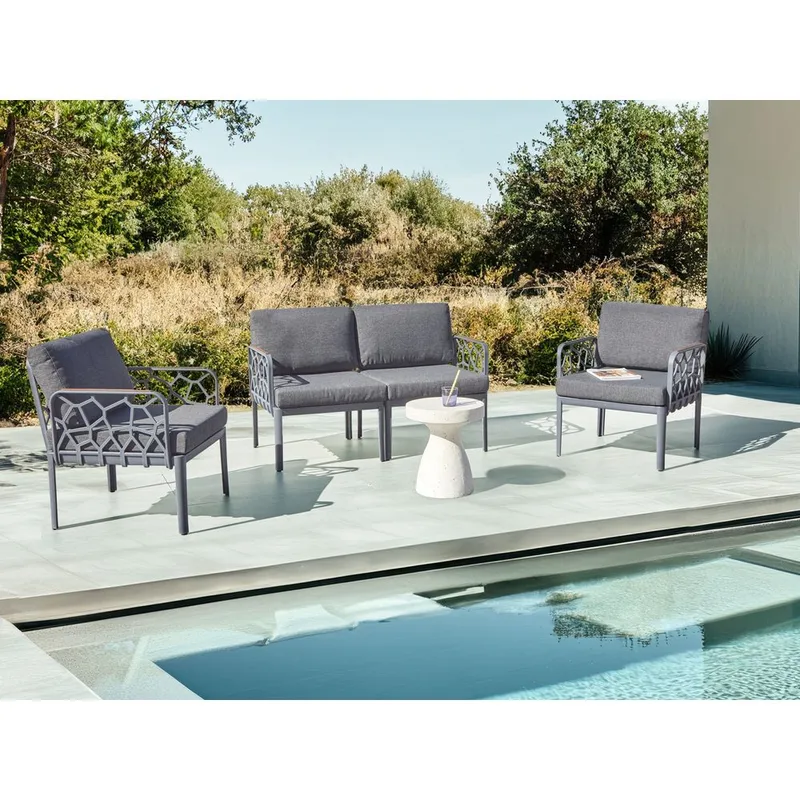 Sofasett Eriche - Grå, Brun - Hage - Utemiljø - Veranda & terrasse - Verandamøbler