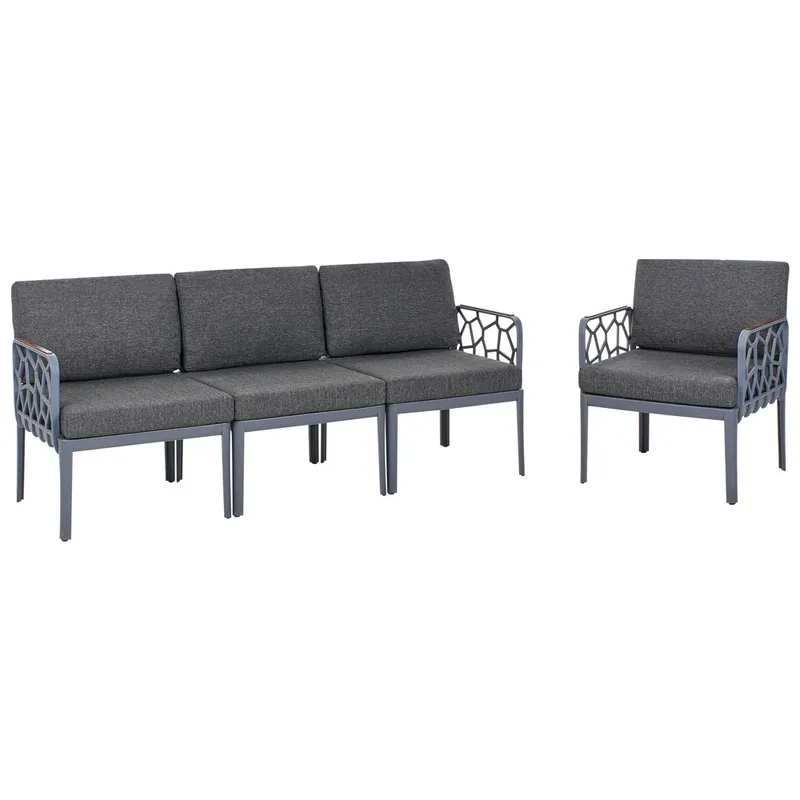 Sofasett Eriche - Grå, Brun - Hage - Utemiljø - Veranda & terrasse - Verandamøbler