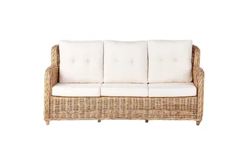 Soffgrupp Beliani Alessano Natural||White - Hagemøbler - Loungemøbler - Sofagruppe utendørs
