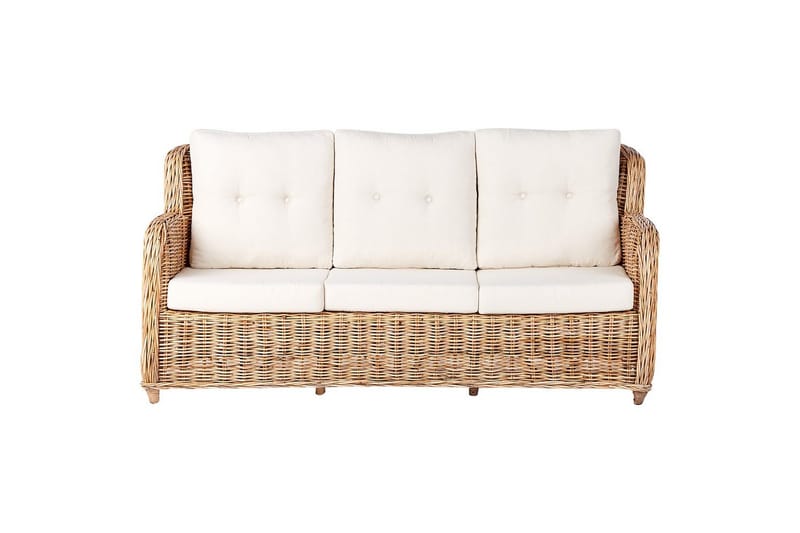 Soffgrupp Beliani Alessano Natural||White - Hagemøbler - Loungemøbler - Sofagruppe utendørs