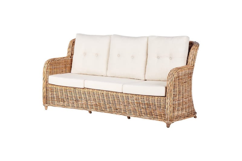 Soffgrupp Beliani Alessano Natural||White - Hagemøbler - Loungemøbler - Sofagruppe utendørs