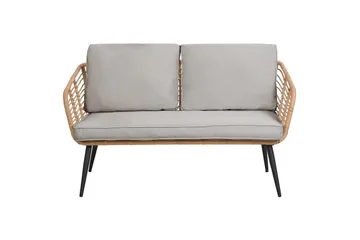 Soffgrupp Beliani Corinth Ii Natural||Grey||Black||Beige - Hagemøbler - Loungemøbler - Sofagruppe utendørs